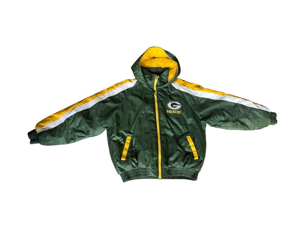 VTG 90s Game Day Green Bay Packers Colorblock Parka Jacket Mens Large Starter